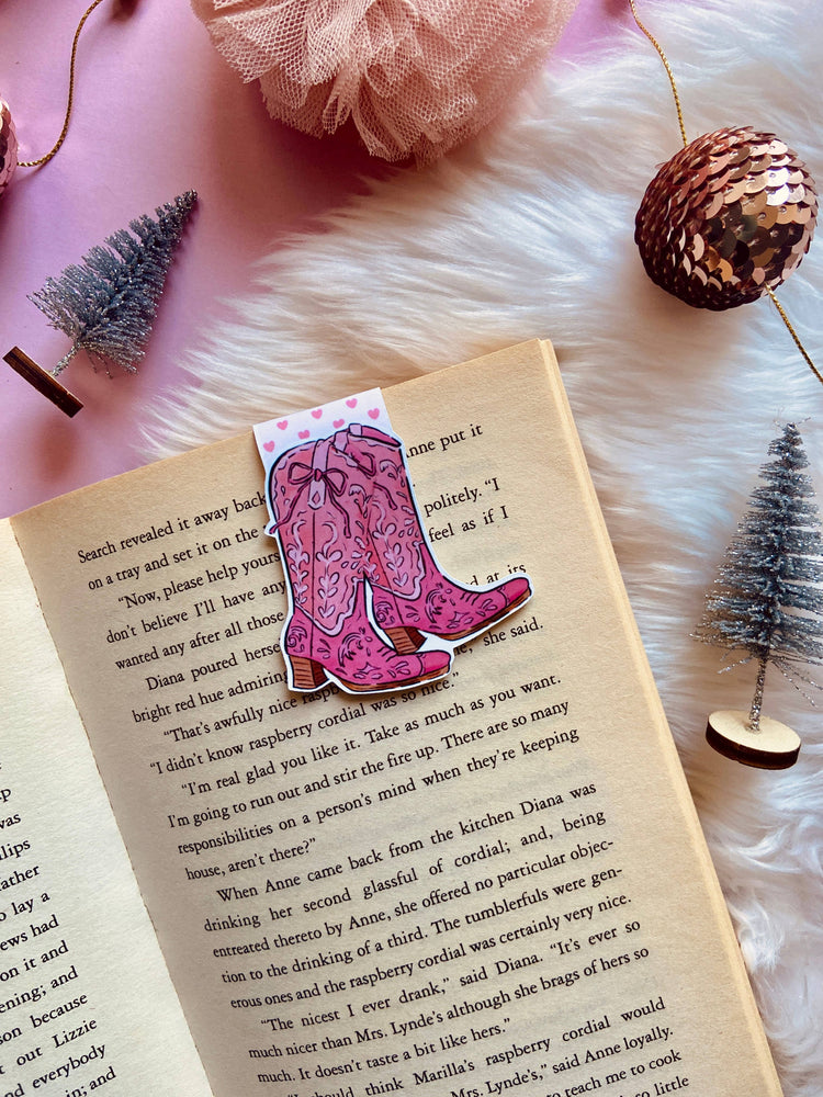 PRE-ORDER 12/1 ETA Pink Bow Boots Magnetic Bookmark
