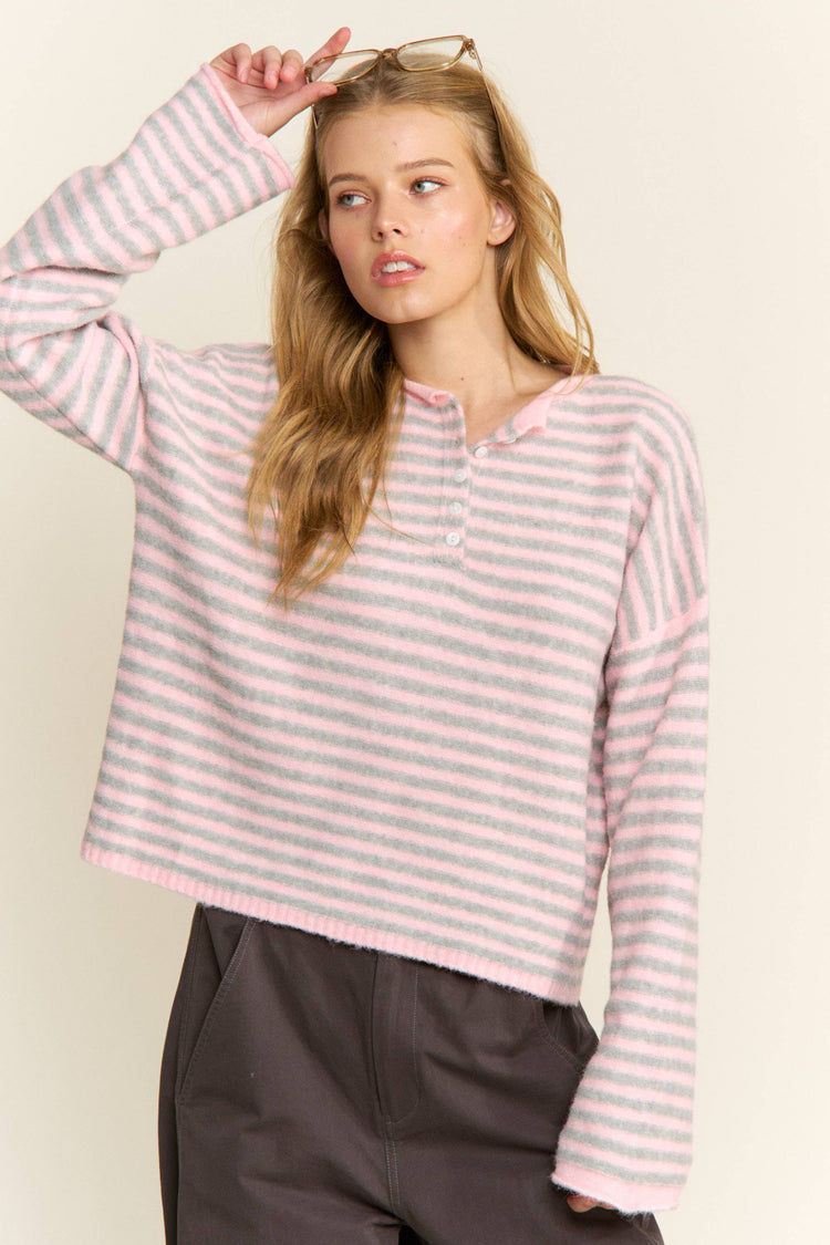 1/12 PRE-ORDER Pink Striped Pullover