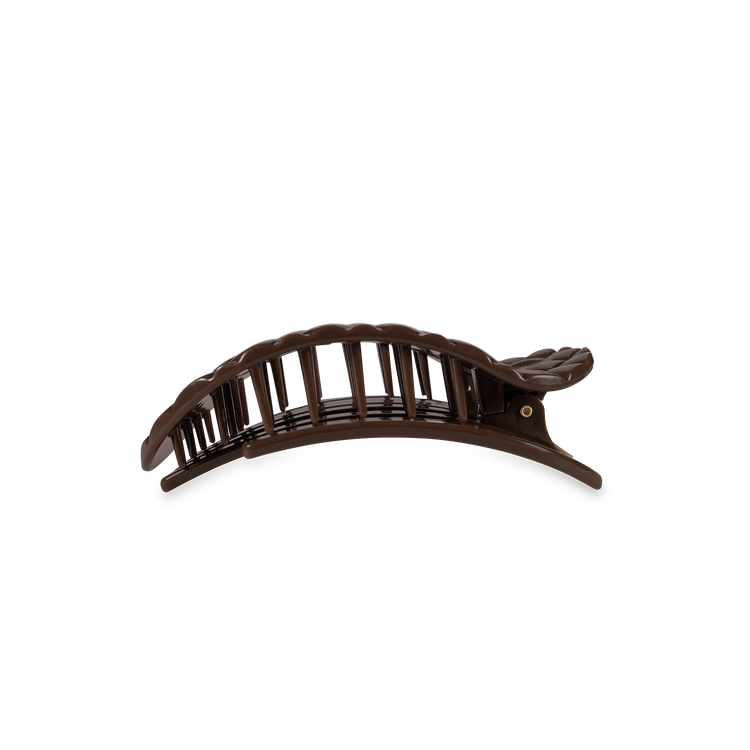 Teleties Small Flat Round Hair Clip Truly Taupe Quilted