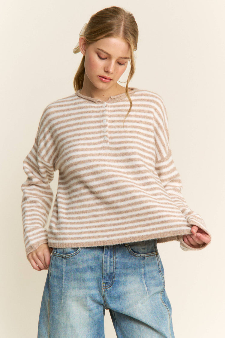 1/12 PRE-ORDER Oatmeal Striped Pullover