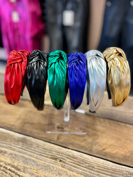Game Day Metallic Headbands - Green