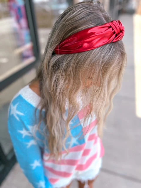 Game Day Metallic Headbands - Red